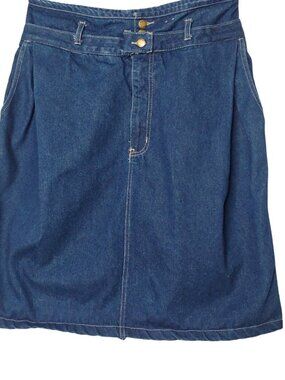 Vintage 90s Nasty Denim Jean Skirt Size 34 Waist Dark Wash Blue Western Country